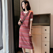 Sweet age-reducing suit skirt womens summer European station 2021 new European goods tide quality red small fresh two-piece set