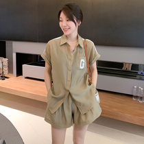 Summer Snowspun Short Sleeve Shirt Woman 2022 new Eurostock Design Fashion Temperament wide-footed shorts Two sets