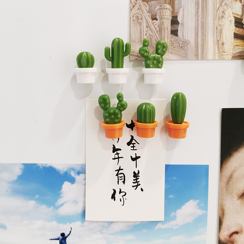 Cactus fridge with a set of 3d magnetic creative photo cute solid Korean Nordic ins magnet magnet