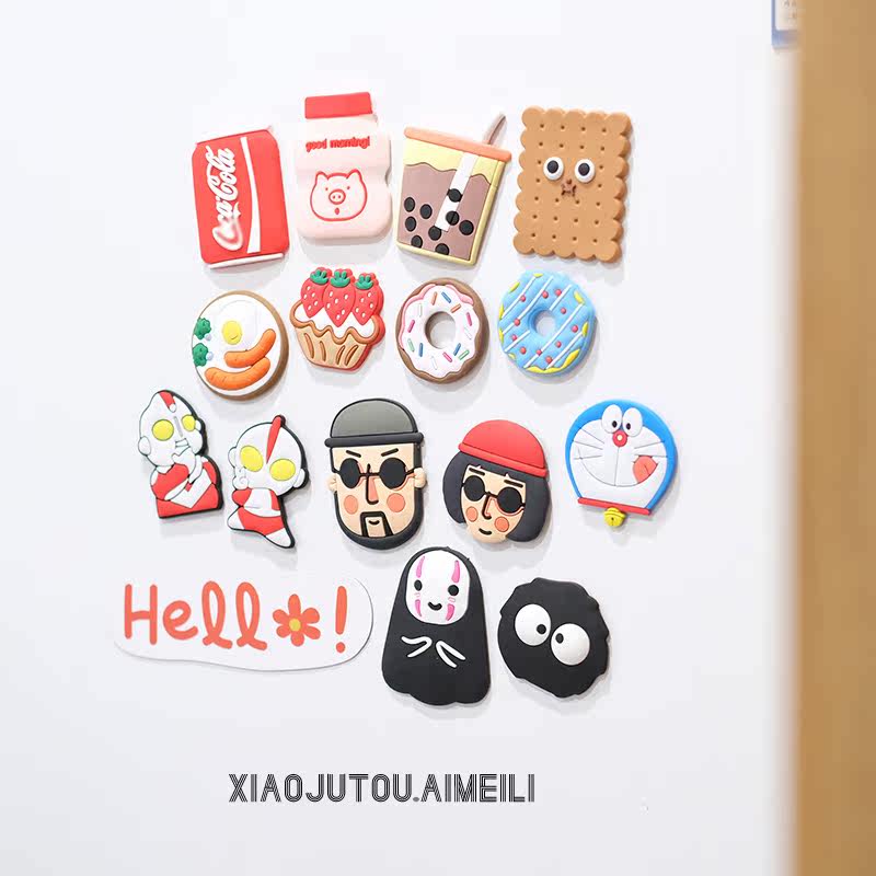 Cartoon Food Soft Magnetic Refrigerator with personality creativity in style creativity to anti-collision home decoration