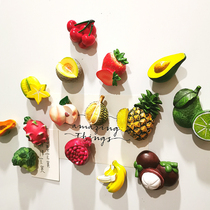 Fruit and vegetable food refrigerator stickers 3d three-dimensional magnetic stickers creative Net red cute Korean ins Wind Magnetic magnet