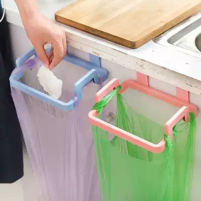 Integral cabinet door back Garbage Bag Hanger household stove cabinet door rear cloth rack bag storage layer rack kitchen garbage rack
