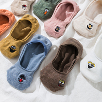 5 pairs of socks female ins tide boat Socks womens socks shallow invisible silicone non-slip Korean cute summer thin cotton