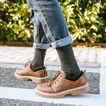 Solid color socks mens mid-tube socks autumn and winter cotton Japanese Korean version of the college style deodorant and sweat absorption student socks mens stockings