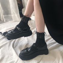 jk dark socks womens socks summer black Korean students Japanese uniforms personality hollow stretch socks
