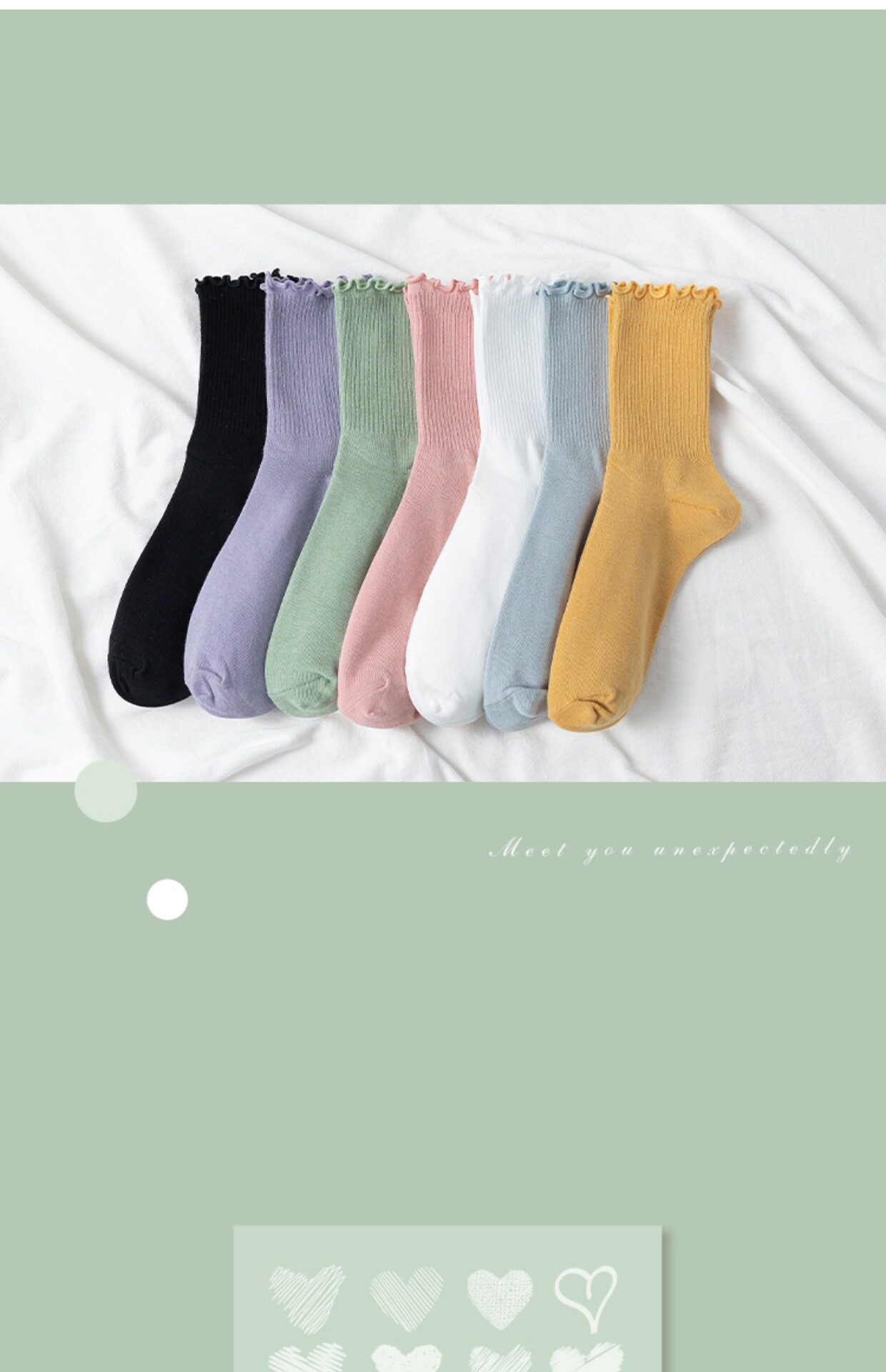 木耳花边袜子女夏季薄款中筒袜纯棉ins潮日系白色jk堆堆袜夏天详情26