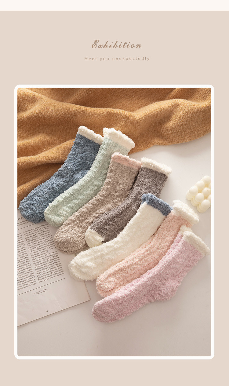 珊瑚绒月子袜子女产后春秋加厚居家睡眠毛毛保暖孕妇地板袜秋冬季详情12