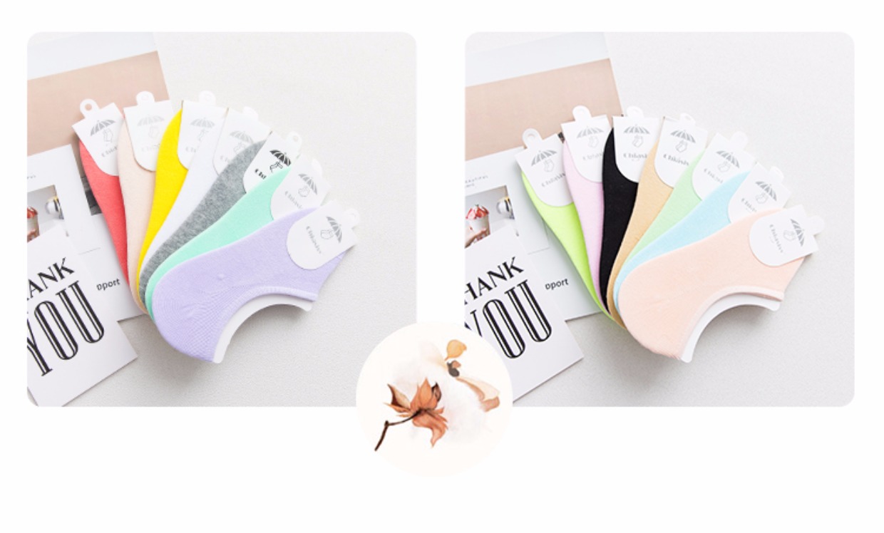 Vớ nữ vớ mùa xuân và mùa hè mỏng nữ vô hình vớ nông thấp miệng để giúp vớ cotton nguyên chất chống trượt vớ thể thao quần tất nữ