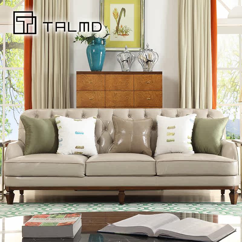 TALMD Tumai Living room Calf Leather Sofa Brief solid wood Mobile High Slacker Chair Fabric Size Customizable