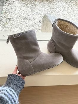 Also sold in physical stores 2025 new korean style retro fashion women's boots thick-soled nubuck leather two-wear trendy snow boots