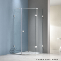 Stainless steel shower room integral bathroom partition flush shower room extremely simple white no frame glass door diamond-shaped flat door