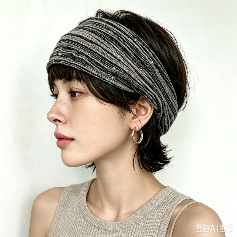 Miss Yuaan, Chiang Mai Style, Lazy Gray Hairband, Headband, Wide Hair Hoop, Headband Hair Accessory Miss Yuaan, Chiang Mai Style, Lazy Gray Hairband, Headband, Wide Hair Hoop, Headband Hair Accessory