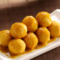 Hot pot gold fish eggs 250g 7 paparazzi Hong Kong curry fish egg fish balls Home Barbecue Strings of Barbecue Balls about 20