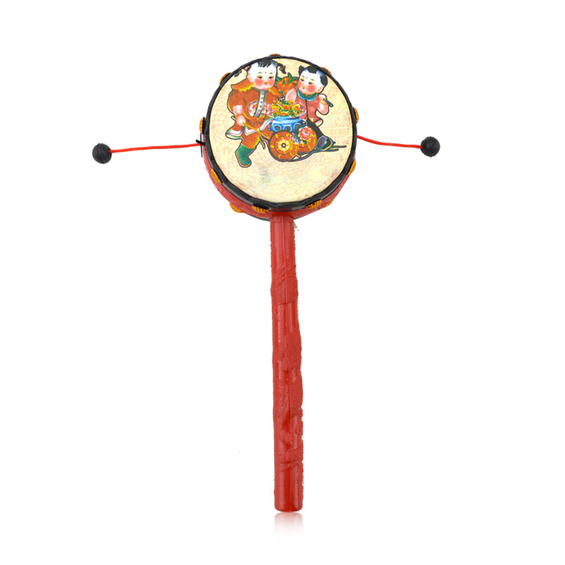 千年历史 古老宝宝婴儿玩具 中号 吉祥拨浪鼓 波浪鼓摇鼓鼓棒