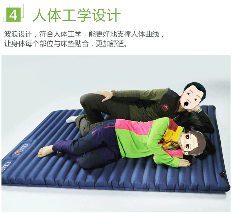 Shengyuan ngoài trời dày tăng gấp đôi nệm không khí tự động chống ẩm hộ gia đình cắm trại lều không khí đệm đệm - Thảm chống ẩm / Mat / Gối chiếu gấp văn phòng