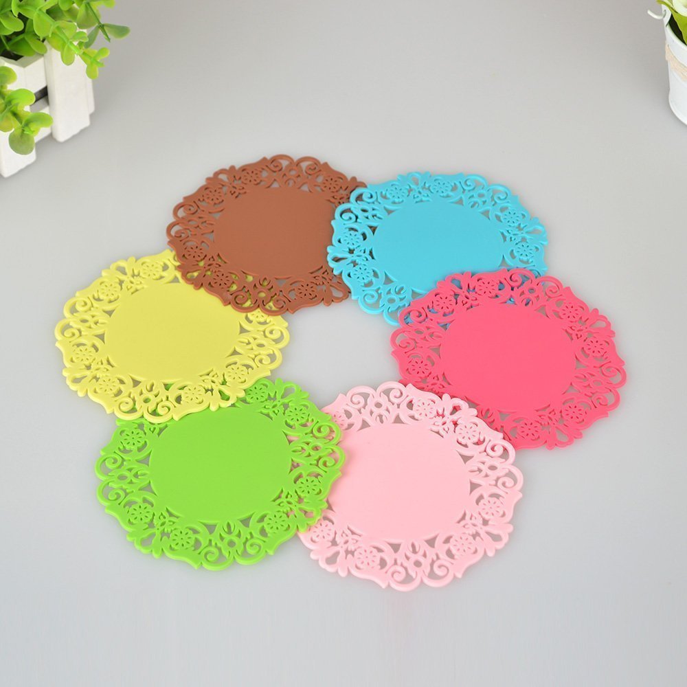 Minimalist fashion hollowed-out patterned silicone mat Mark cup mat ceramic cup thermal insulation mat slip mat