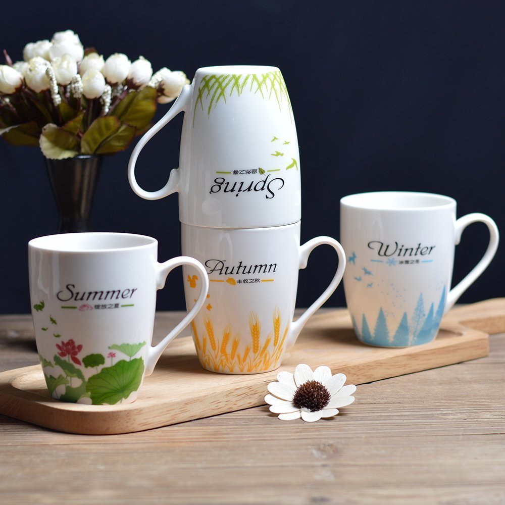 Brief Personality Little Fresh Field Garden Wind Mark Cup New Bone China Porcelain Home Water Glass Subceramic Cup Suit Coffee Cup