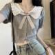 French Sweet Versatile Bow Contrast Knitted Sweater for Women