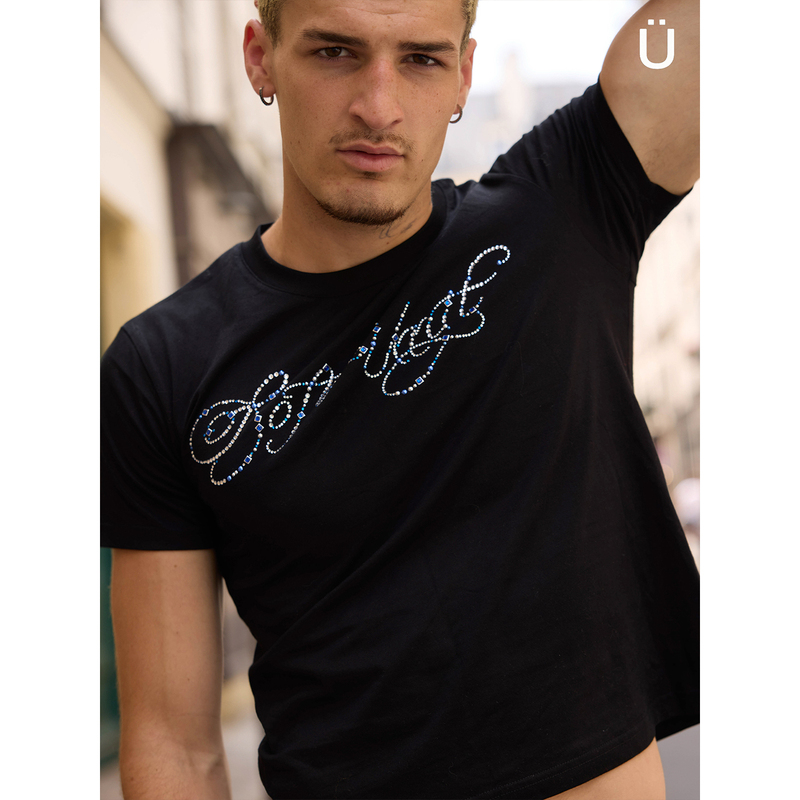 Sofunit American-Style Special Rhinestone Lettering Men's Slim-Fit Short-Sleeved T-Shirt Sofunit American-Style Special Rhinestone Lettering Men's Slim-Fit Short-Sleeved T-Shirt