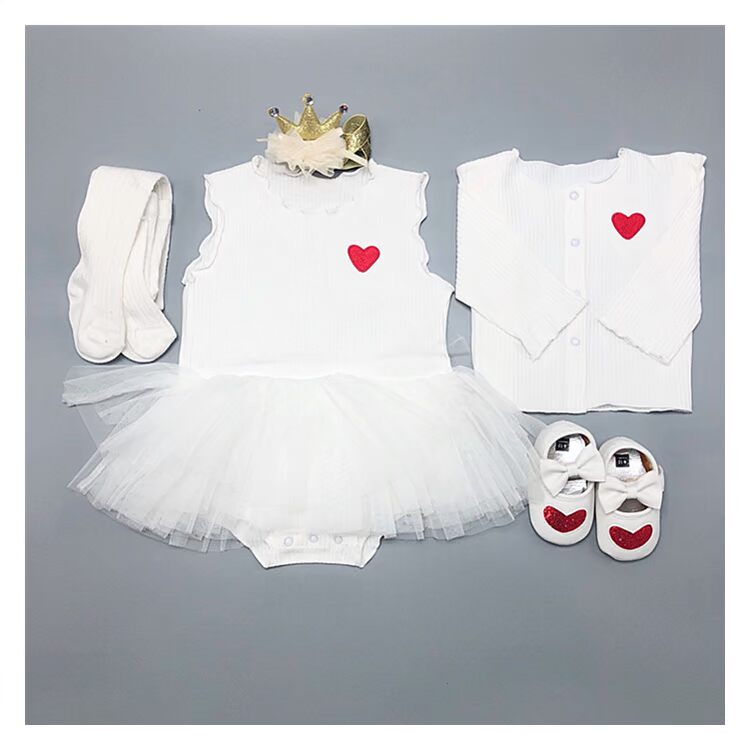 Hộp quà tặng em bé Mùa thu và mùa đông Trăng tròn Quà tặng Trăm ngày Áo dài Nữ Baby Haber cardigan Set Áo công chúa Xiêm - Bộ quà tặng em bé đồ sơ sinh