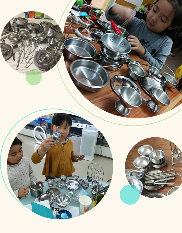 Enpe trẻ em chơi nhà bếp cô gái đồ chơi nhà bếp nhỏ đặt nấu ăn thực sự nấu chơi chơi đồ dùng nhà bếp bằng thép không gỉ mua đồ chơi