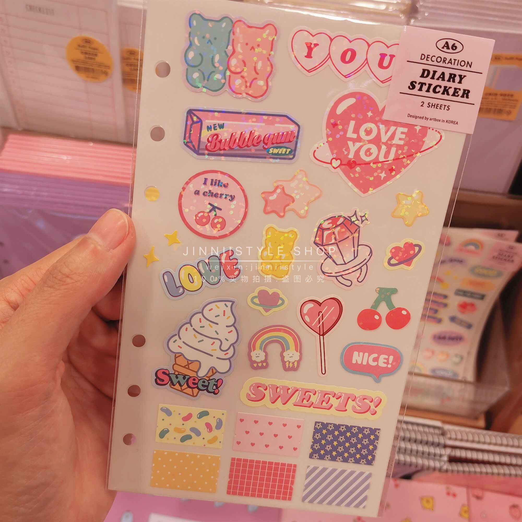 Kiyo2020 Korea Direct Mail Original Design A6 Six-Hole Loose-Leaf Book Handbook Replacement Inner Page Sticker Cover