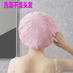Shower Cap Women Bath Waterproof Shampoo Cap For Home Double Layer thickened Bath Dry Hair Cap Oil Smoke-proof Head Cover with Good Quality