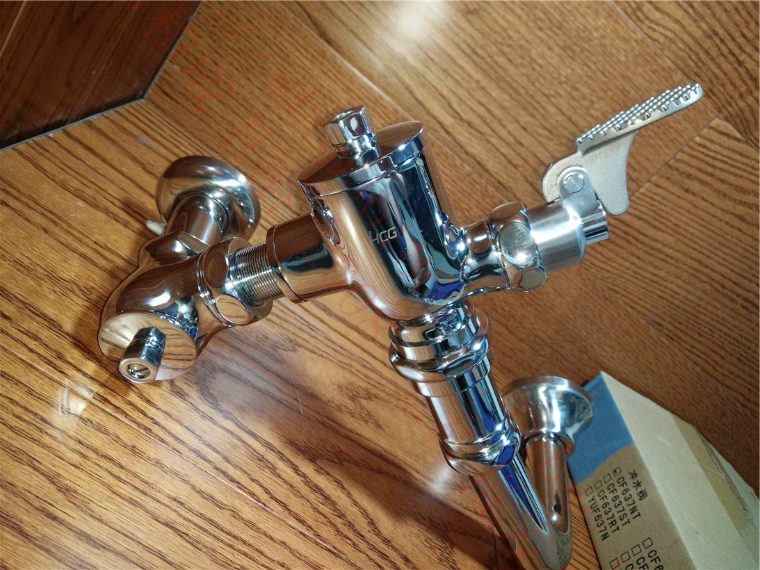 HCG and adult bathroom CF636NT squatting pan with pedal stool full copper flushing valve squatting pan time-lapse flushing valve