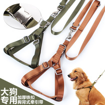 Golden retriever Labrador large dog leash Big dog supplies thickened iron buckle chest and back leash