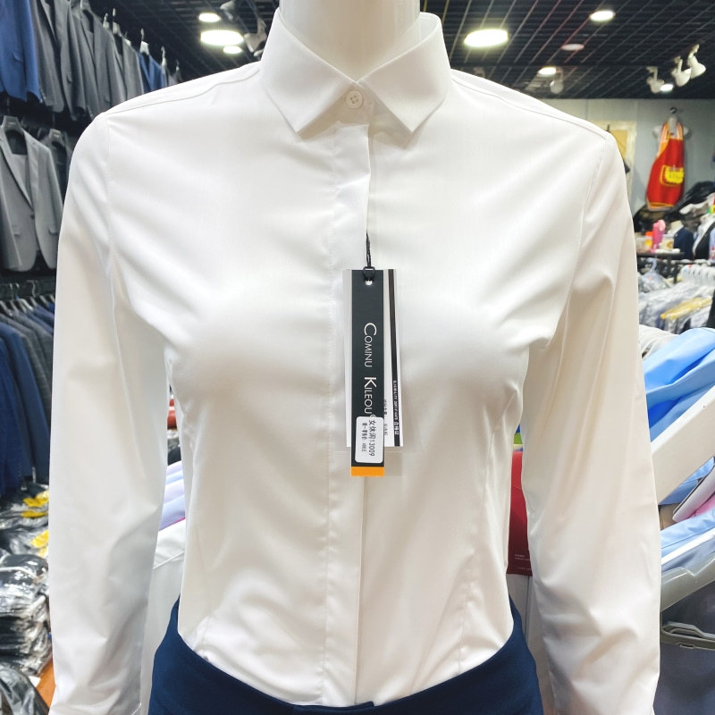Women's White Shirt, Long-Sleeved, Slim Fit, Stretchy, Wrinkle-Resistant, Bamboo Fiber, Work Interview Professional Attire, Work Uniform, White Shirt Women's White Shirt, Long-Sleeved, Slim Fit, Stretchy, Wrinkle-Resistant, Bamboo Fiber, Work Interview Professional Attire, Work Uniform, White Shirt