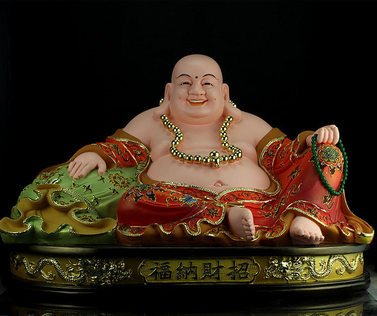 Lian Mailu Buddha Lin - Mailu Buddha Fengshui Painting of the wide - body Laughing Buddha Resin Mailoh