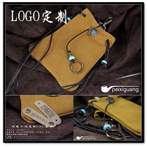 Pocket Bull Leather Waist Hanging Bag Retro Locomotive Fanny Pack Bull Leather Pocket Personality Flow Susongshi Custom Logo