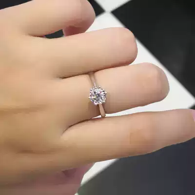The Ibero-American drill 18K gold 50 diamond ring six-claw car cost 30 minutes Diamond Ring 1 karat courtship nv jie