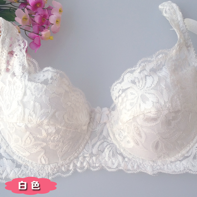 V-loại siêu mỏng đầy đủ cup thoải mái thở nhỏ màu trắng sexy ren ladies đồ lót áo ngực tập