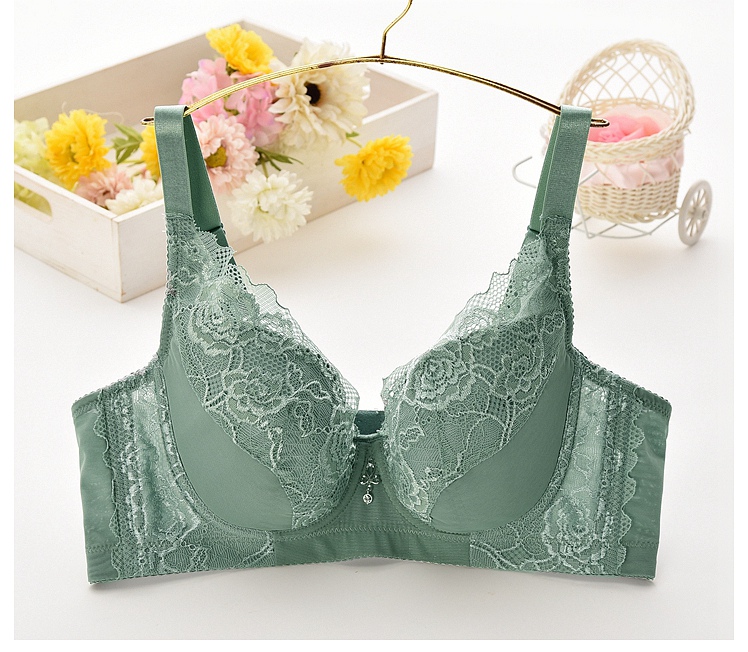 Loại điều chỉnh siêu mỏng thu thập đầy đủ cup ren đồ lót phụ nữ gợi cảm mà không có bọt biển màu đỏ hiển thị nhỏ shop do lot