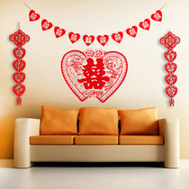 Non-woven fabric pull-flower couplets Sleeves New House Arranged Bridal Room Decorated bedroom Living room bedside Wedding Pendant