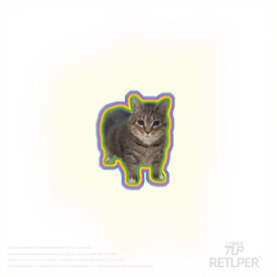 Retlper 반사 스티커 OIIAI 회전 전기 음악 고양이 귀여운 밈 장식 평평한 방수 스티커