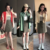 TMH STUDIO SHORT SKIRT 2022 Summer new bag Hip Skirt High Waist Display Slim Small Sub a half body dress