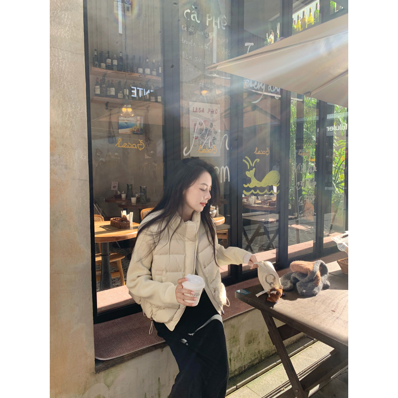 [in Stock] Traceable down 90% White Duck down Patchwork down Jacket for Women, Winter Thickened Warm Stand Collar Coat