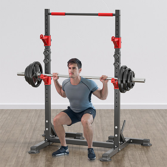 Multifunctional Squat Rack, Weight Bench, Bench Press Barbell Rack, Home Fitness Equipment, Adjustable Pull-Up Bar