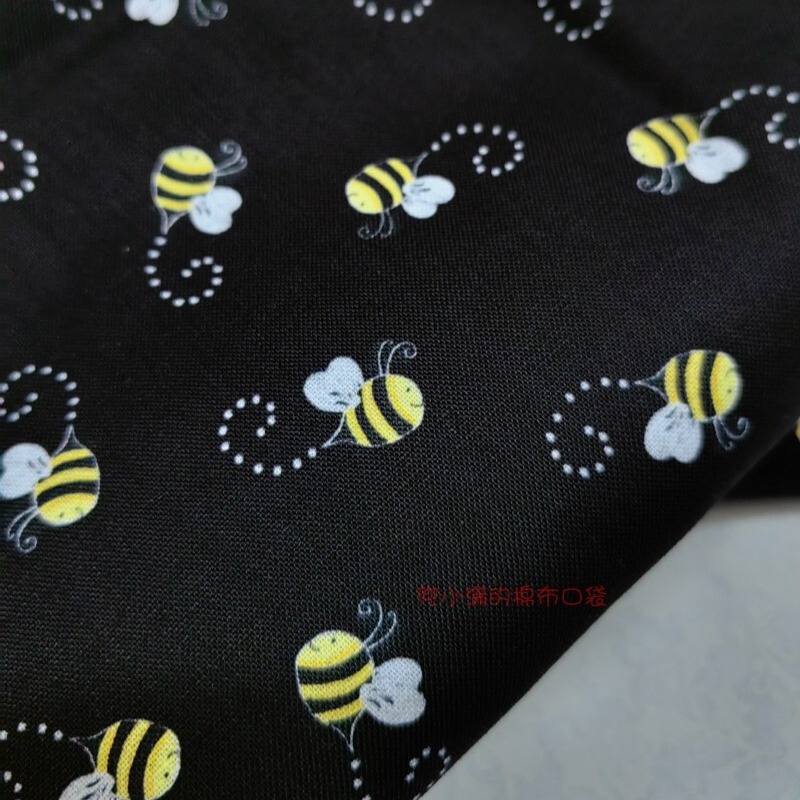 Foreign Trade Bee Print Cotton Fabric, Lining for Flap Bags, Shirt DIY Patchwork, Tablecloth, Curtain, Headband, Hat