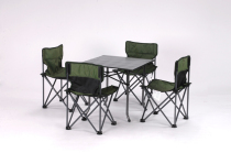 Outdoor folding table and chair aluminum table five-piece set barbecue convenient table and chair camping table and chair set one table four chairs