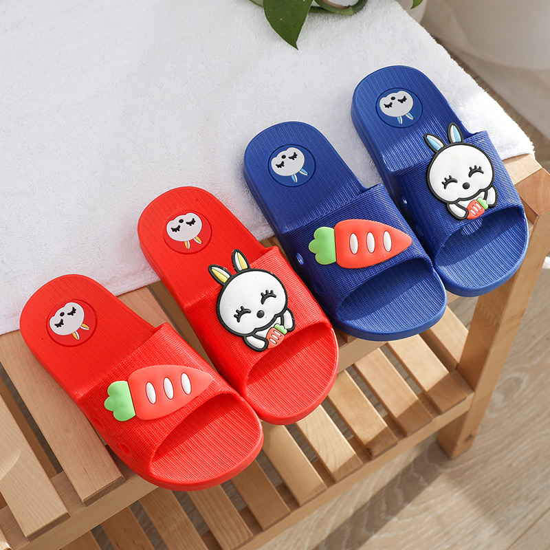 Child Slippers Summer Indoor Bath Anti Slip Soft Bottom Cartoon Cute Boy Girl Child Baby Cool Slippers Summer