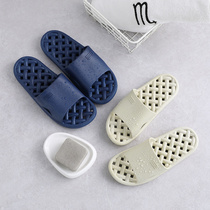 Hollow slippers Womens bathroom non-slip bath water leakage quick-drying Japanese simple one-piece mens summer indoor breathable deodorant