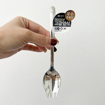 Foreign trade original 316 stainless steel salad spoon high-value fork spoon dual-purpose toothed spoon dessert fruit fork