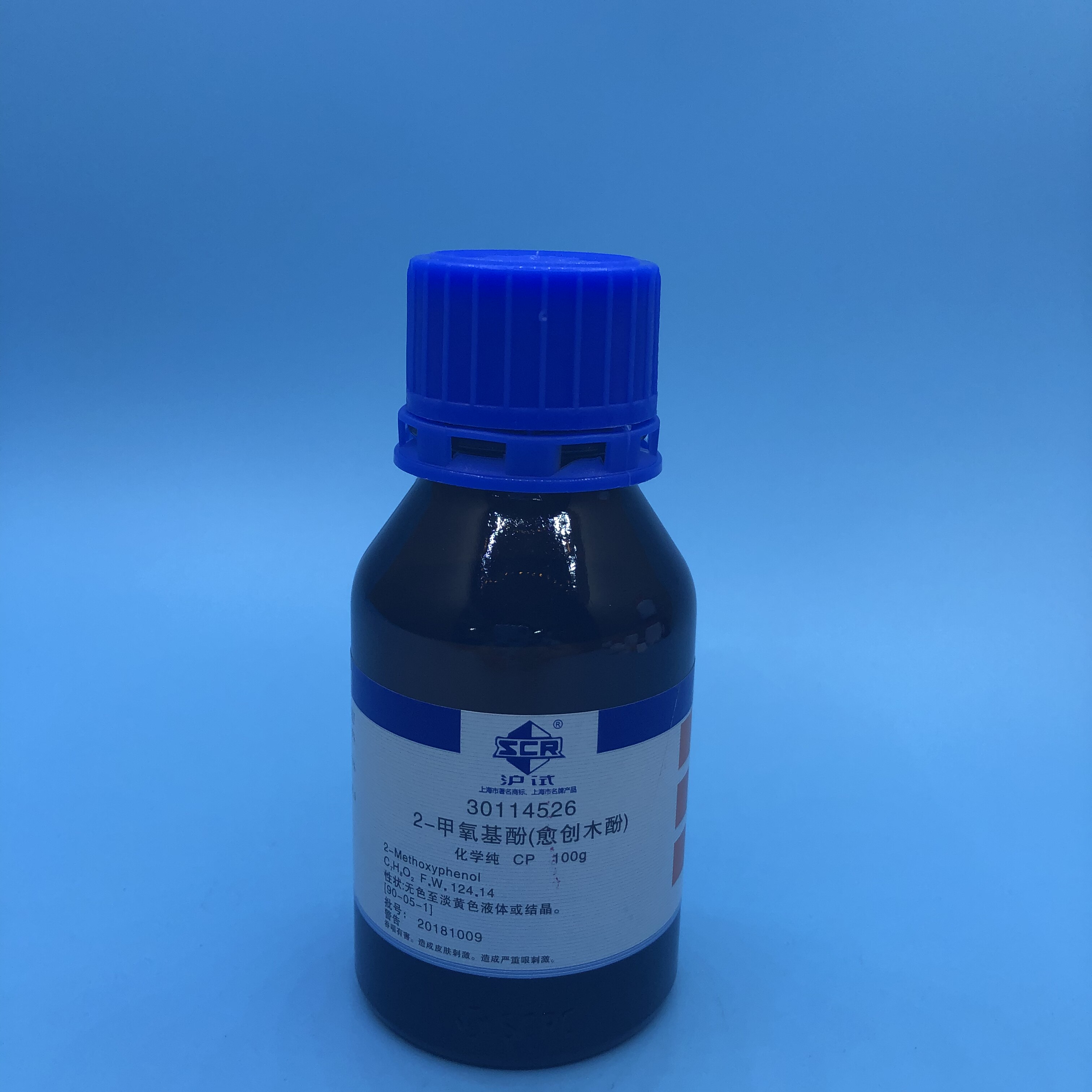 国药正品 化学试剂 愈创木酚 2-甲氧基酚 CP &ge;99.0% 100g/瓶