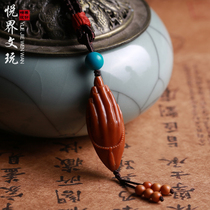  Handmade olive core Bergamot pendant Mens and womens core carving pendant sweater chain One heart to the Buddha long single seed single core carving