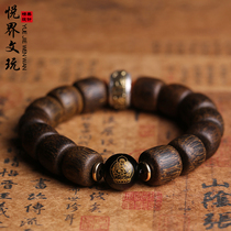 Natural Vietnam Nha Trang agarwood beads bracelet single circle VAT Tibetan submerged grade old material fidelity