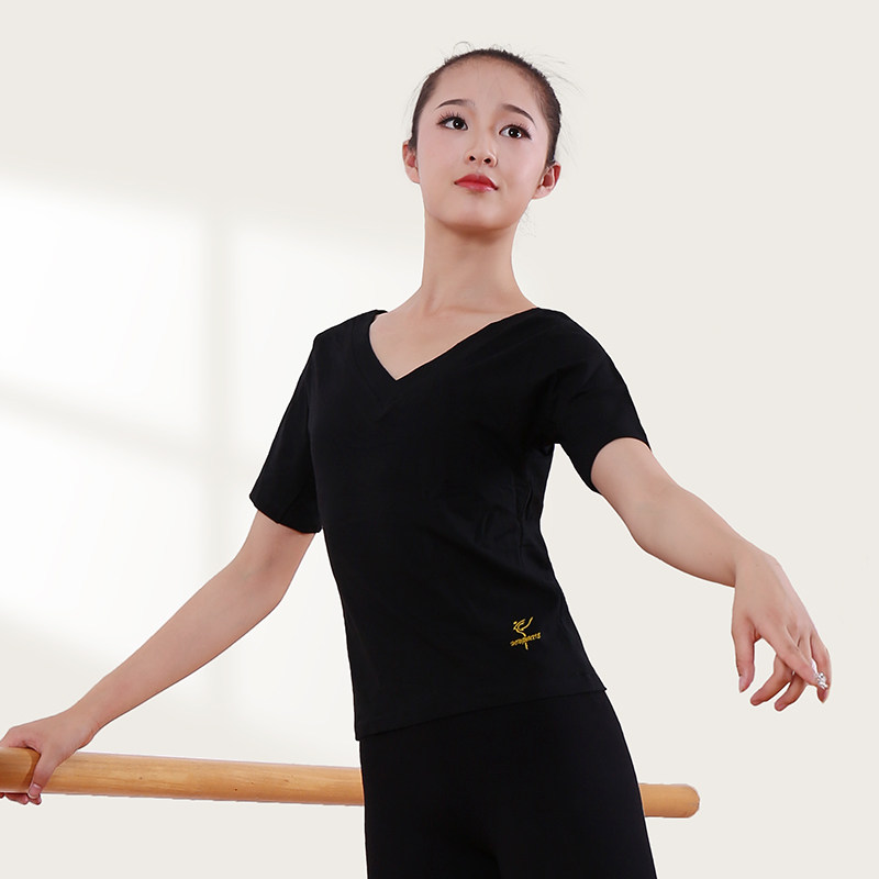 Red Dance Shoes Dance Suit Women Adults Double V Collar Short Sleeves Modern Dance Style Body Clothes Classical Chinese Dance Blouses-Taobao