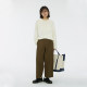 Non-stop Tencel cotton petite white straight wide-leg women's pants